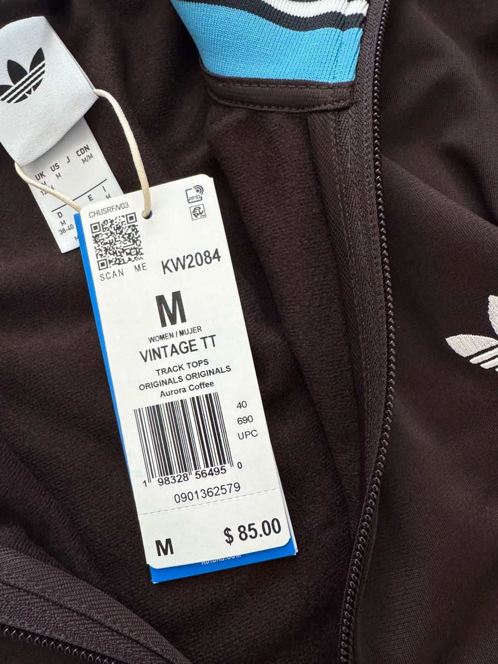 adidas Originals Women’s Brown & Blue Fitted Track Jacket - Picture 3 of 11